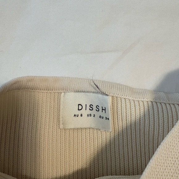 DISSH Cream Ribbed Twist Front Strapless Bandeau Top - Picture 3 of 3